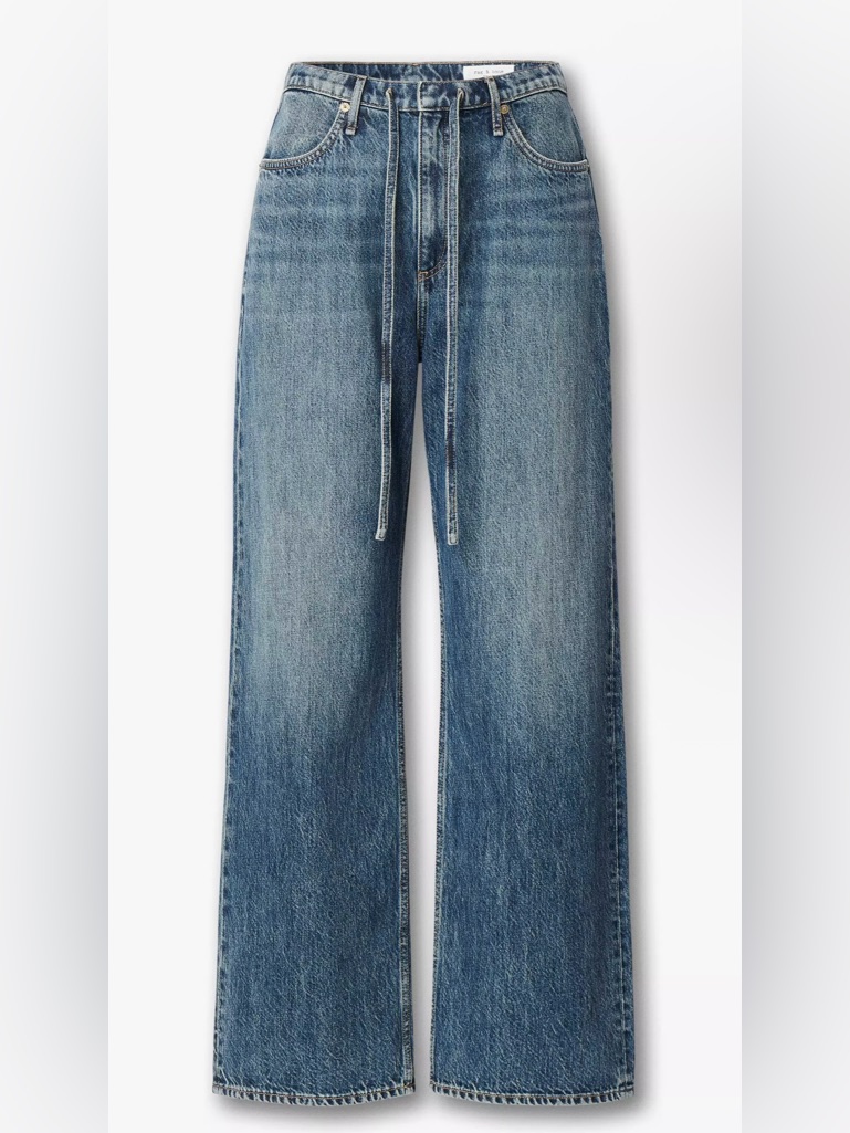 Nwt Rag & Bone Phoebe Drawstring Wide-Leg Jeans